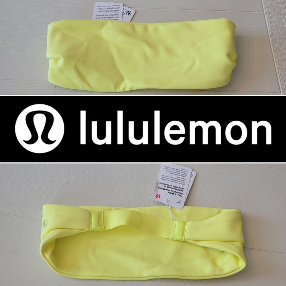 🆕️ Lululemon Reversible Fleece Wide Headband in Electric Lemon yellow 🍋